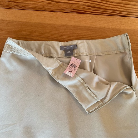 Ann Taylor 2 Piece Beige Suit Jacket and Skirt - Picture 14 of 16
